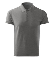 Tricou polo copii gri melanj fata