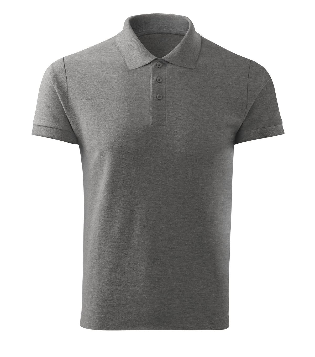 Tricou polo copii gri melanj fata