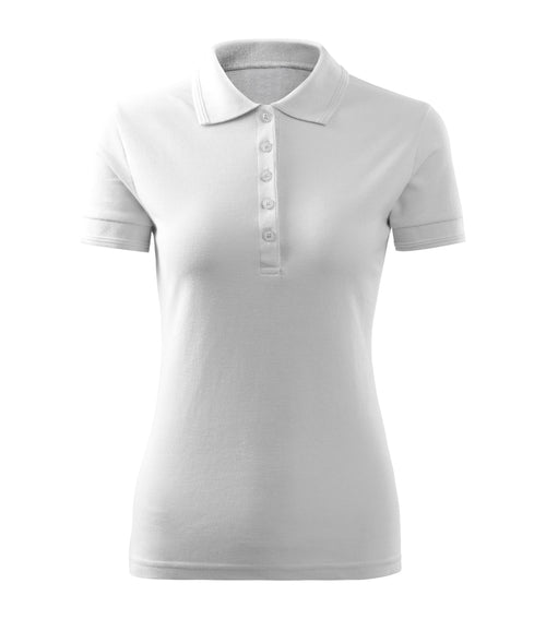Tricou polo dama alb fata
