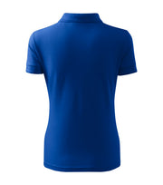 Tricou polo dama albastru spate
