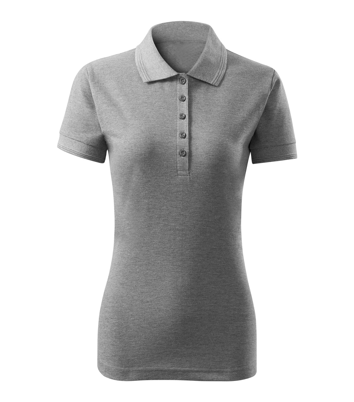 Tricou polo dama gri melanj fata