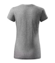 Tricou regular fit dama cambrat - Gri melanj - spate