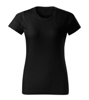 Tricou regular fit dama cambrat - Negru - fata