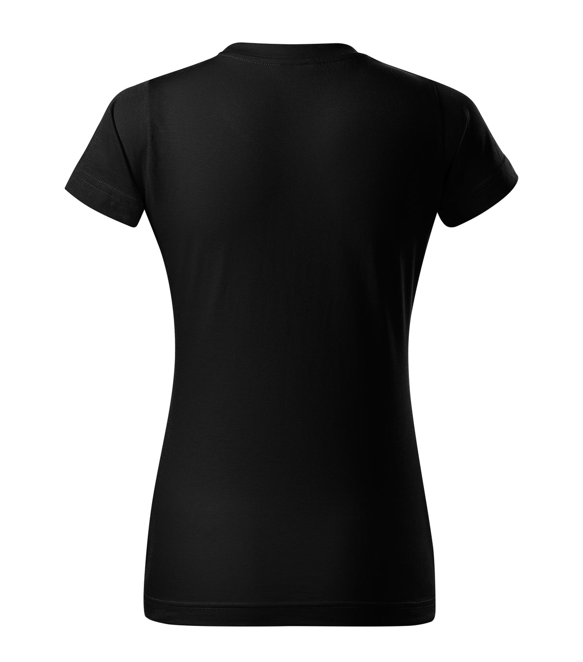 Tricou regular fit dama cambrat - Negru - spate