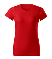 Tricou regular fit dama cambrat - Rosu - fata