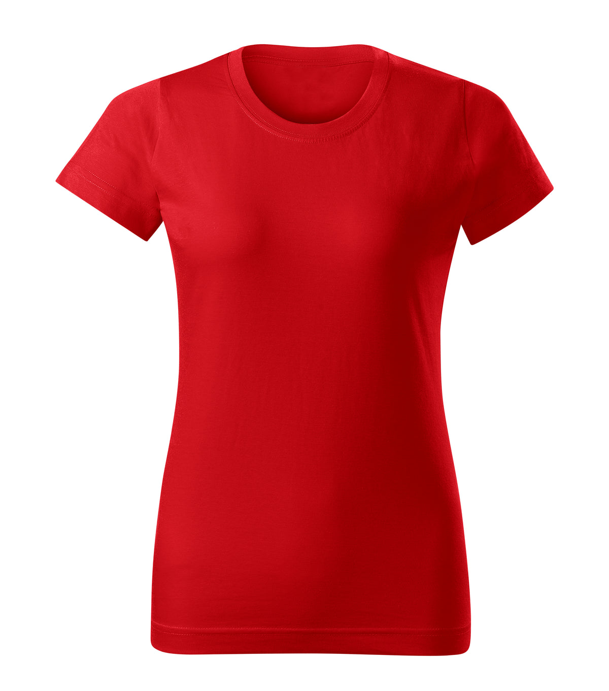 Tricou regular fit dama cambrat - Rosu - fata