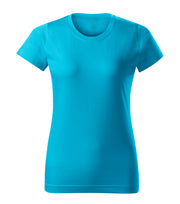 Tricou regular fit dama cambrat - Turcoaz - fata