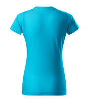 Tricou regular fit dama cambrat - Turcoaz - spate